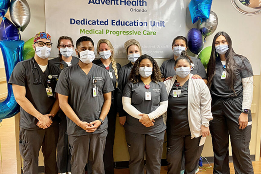 A group of AHU students in the Dedicated Education Unit