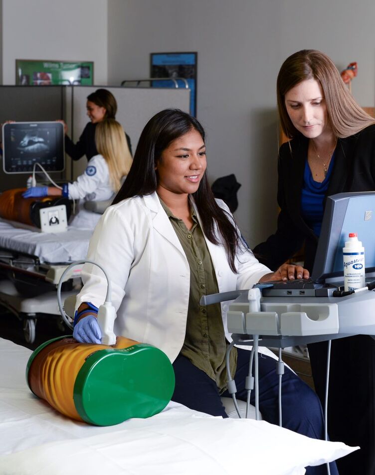 Sonography Student with Instructor